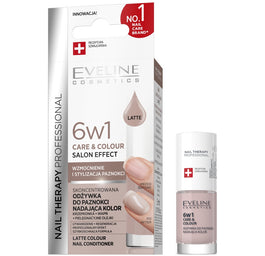 Eveline Cosmetics Nail Therapy Professional 6w1 Care & Colour skoncentrowana odżywka do paznokci nadająca kolor Latte 5ml