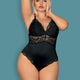 Obsessive 810-TED-1 zmysłowe body z koronką Black L/XL