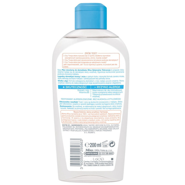 MIXA Optymalna Tolerancja płyn micelarny 200ml