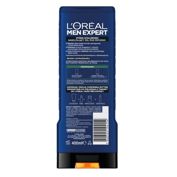 L'Oreal Paris Men Expert Hydra Hyaluronic nawilżający żel pod prysznic 400ml