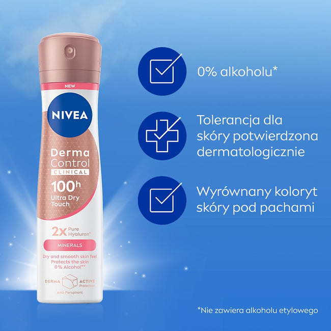 Nivea Derma Control Clinical Ultra Dry Touch antyperspirant spray 150ml