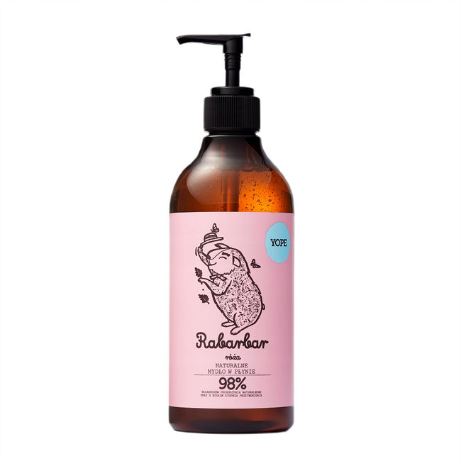 Yope Naturalne mydło w płynie Rabarbar i Róża 500ml
