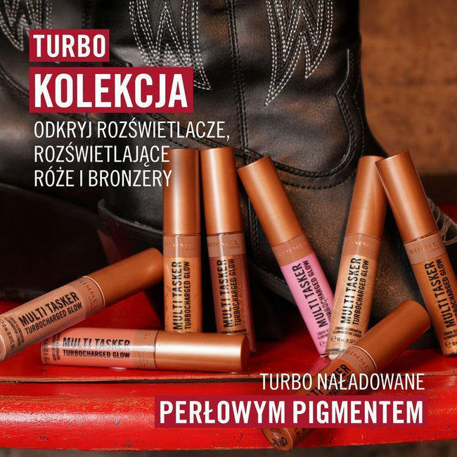 Rimmel Multi Tasker Turbocharged Glow rozświetlacz płynie