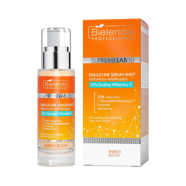 Bielenda Professional SupremeLab Energy Boost emulsyjne serum-shot odżywczo-witalizujące 15% podwójnej witaminy C 30ml