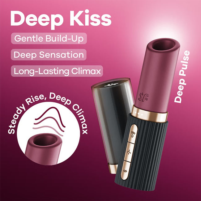 Satisfyer Deep Kiss Air Pulse Lipstick Vibrator stymulator łechtaczkowy Red
