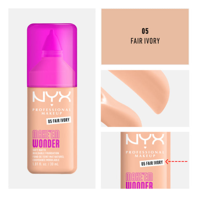 NYX Professional MakeUp Make'Em Wonder podkład do twarzy z długotrwałym kryciem 30ml