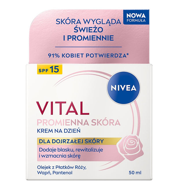 Nivea Vital Promienna Skóra przeciwzmarszczkowy krem na dzień SPF15 50ml