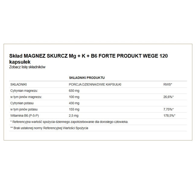 AltoPharma Magnez Skurcz + Potas + Witamina B suplement diety 120 kapsułek