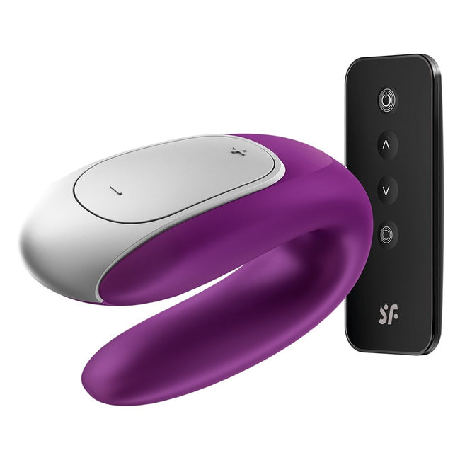 Satisfyer Double Fun Partner Vibrator wibrator dla par sterowany aplikacją Violet