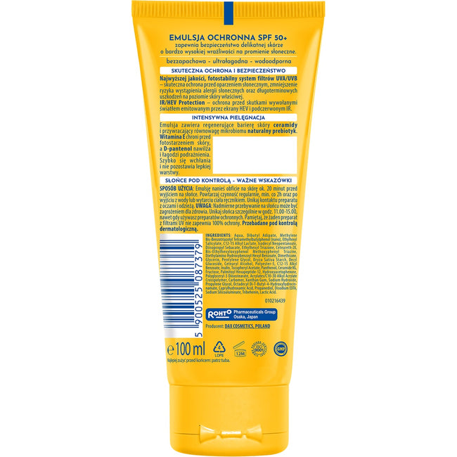 Dax Sun Emulsja ochronna dla skóry wrażliwej SPF50+ 100ml