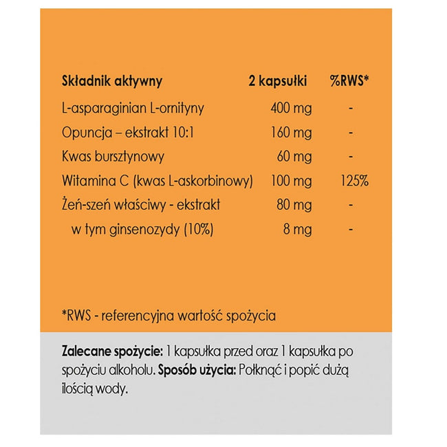 Panaseus Metabolizm alkoholu suplement diety 50 kapsułek