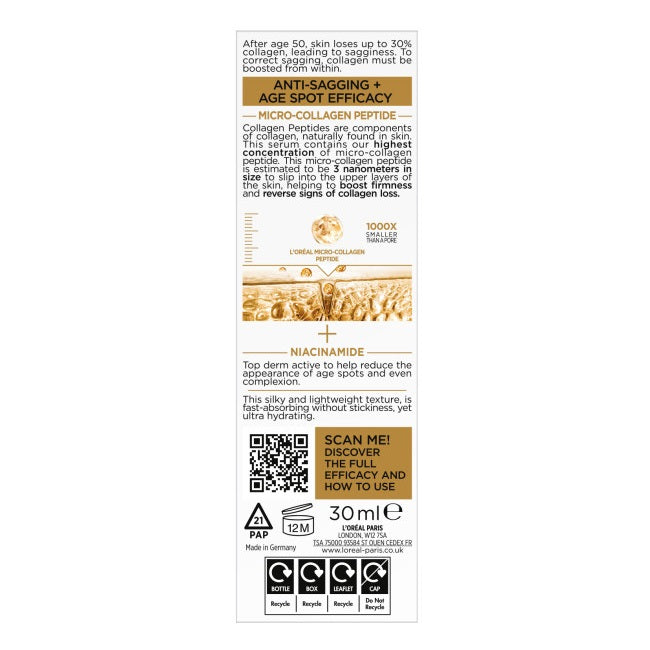 L'Oreal Paris Age Perfect wygładzające serum z peptydem mikro-kolagenowym 30ml