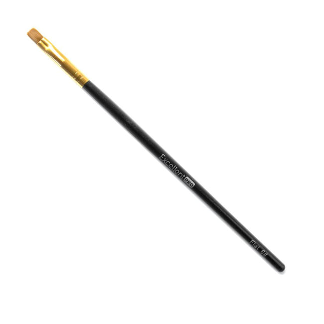 Excellent PRO Pędzelek do żelu Flat #6 Black