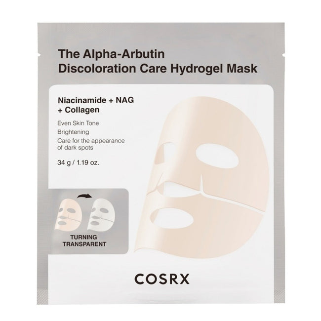 COSRX The Alpha-Arbutin Discoloration Care Hydrogel Mask hydrożelowa maseczka w płachcie na przebarwienia 3szt.