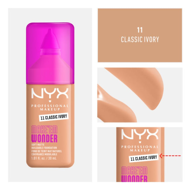 NYX Professional MakeUp Make'Em Wonder podkład do twarzy z długotrwałym kryciem 30ml