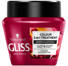 Gliss Ultimate Color 2-in-1 Treatment maska chroniąca kolor do włosów farbowanych tonowanych i rozjaśnianych 300ml