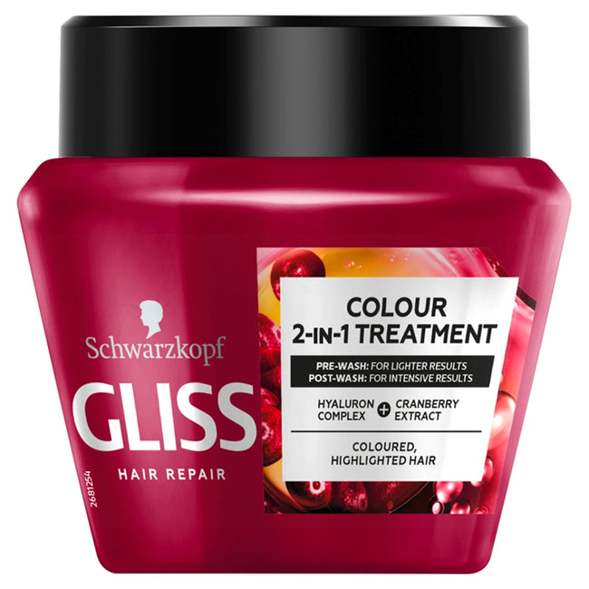 Gliss Ultimate Color 2-in-1 Treatment maska chroniąca kolor do włosów farbowanych tonowanych i rozjaśnianych 300ml