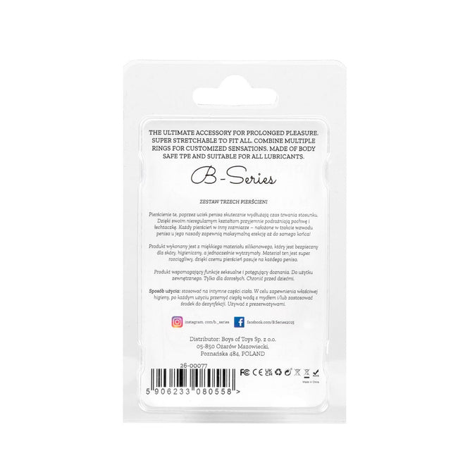 B-Series Lyla Cock Ring Set-color pierścienie erekcyjne