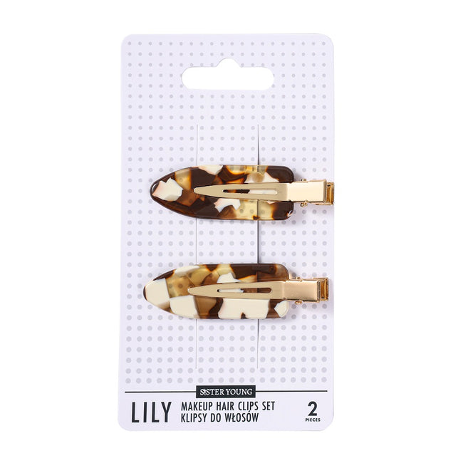 Sister Young Lily klipsy do włosów do makijażu Milk Coffee 2szt