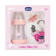 Chicco Lovely Baby Girl zestaw butelka antykolkowa Perfect 5 150ml + smoczek Physioforma Mini Soft + tasiemka do smoczka