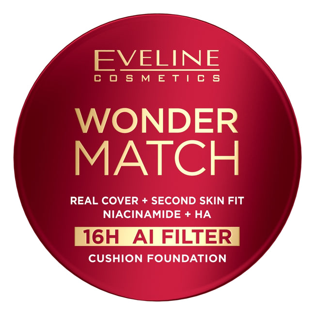 Eveline Cosmetics Wonder Match kryjący podkład cushion z niacynamidem i kwasem hialuronowym