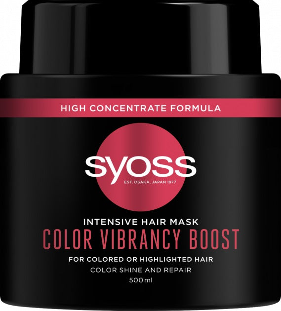 Syoss Color Vibrancy Boost intensywnie regenerująca maska do włosów farbowanych i rozjaśnianych 500ml