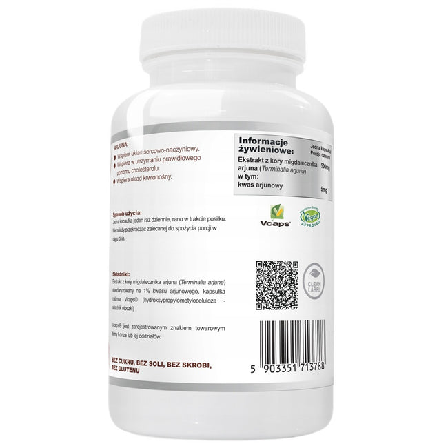 WISH Pharmaceutical Arjuna Ekstrakt 500mg suplement diety 90 kapsułek