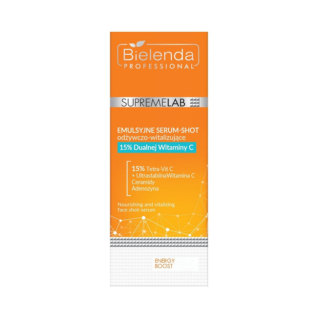 Bielenda Professional SupremeLab Energy Boost emulsyjne serum-shot odżywczo-witalizujące 15% podwójnej witaminy C 30ml