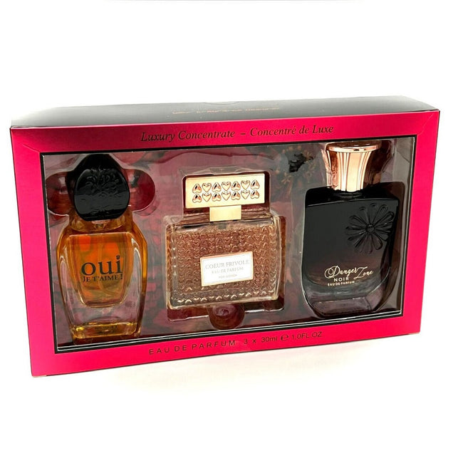 Linn Young The Luxury Collection Women zestaw Coeur Frivole woda perfumowana 30ml + Oui Je T'Aime woda perfumowana 30ml + Danger Zone Noir woda perfumowana 30ml