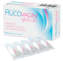 Mucovagin Nawilżające globulki dopochwowe 10szt