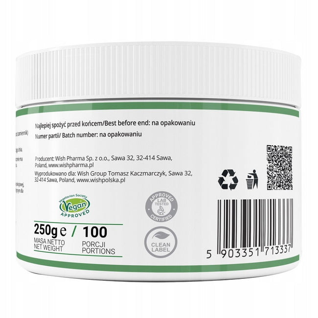 WISH Pharmaceutical Glukozamina Wegańska + Chondroityna + Witamina C + MSM suplement diety w proszku 250g