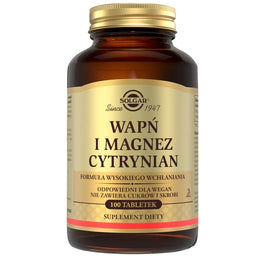 Solgar Wapń i Magnez Cytrynian suplement diety 100 tabletek