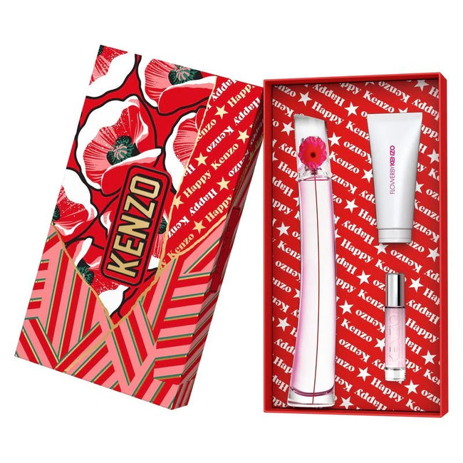 Kenzo Flower by Kenzo Poppy Bouquet zestaw woda perfumowana spray 100ml + balsam do ciała 75ml + woda perfumowana spray 10ml