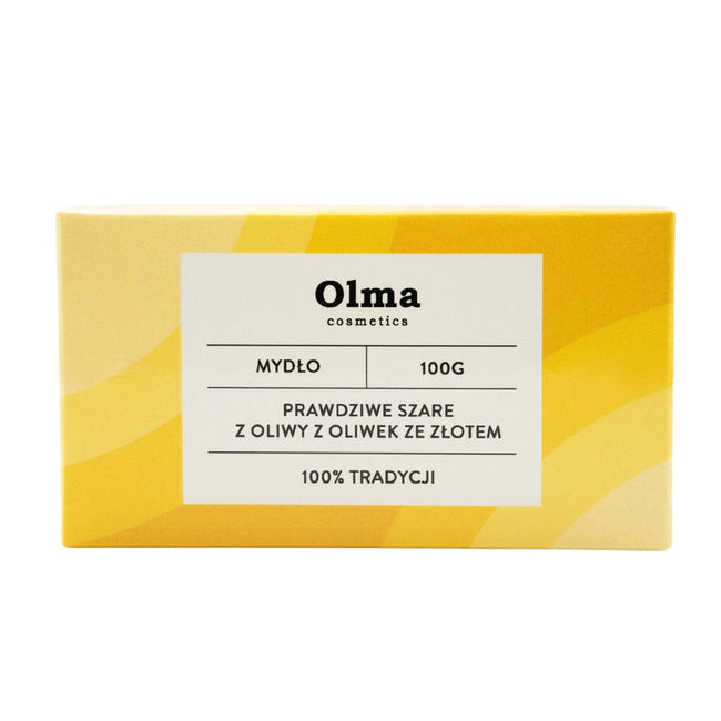 Olma Cosmetics Prawdziwe szare mydło z oliwy z oliwek ze złotem 100g