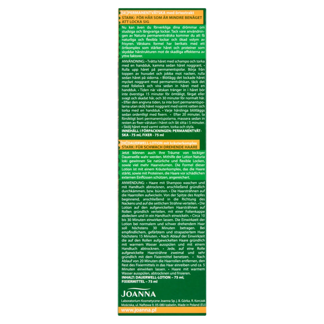 Joanna Naturia Loki płyn do trwałej ondulacji Mocny 2x75ml