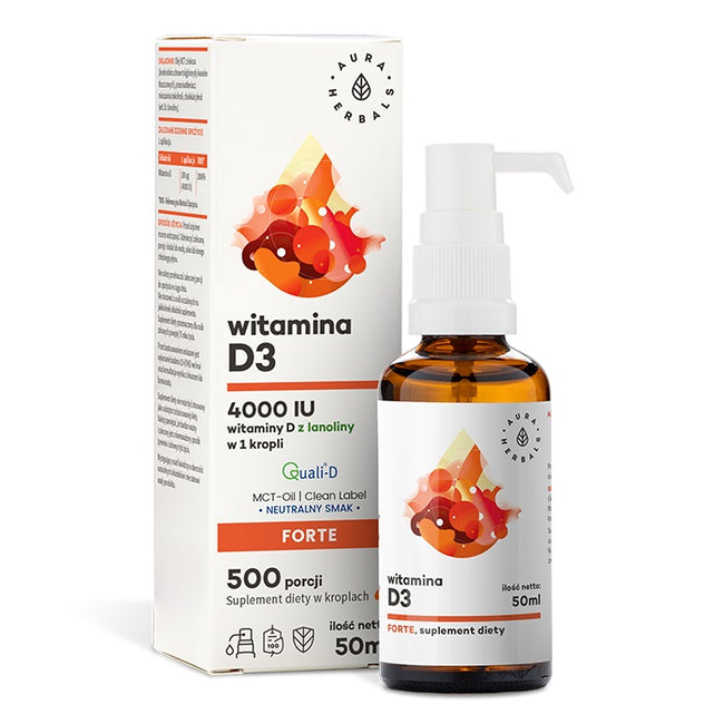 Aura Herbals Witamina D3 4000 IU suplement diety w kroplach 50ml
