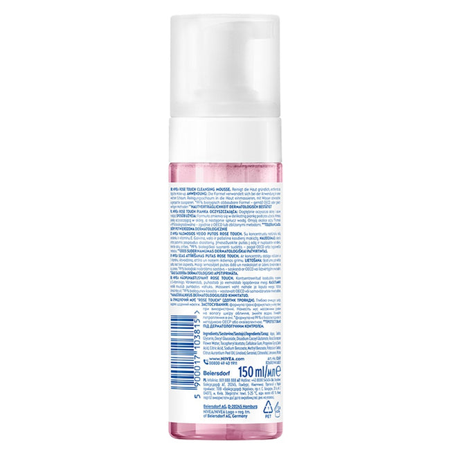 Nivea Rose Touch pianka oczyszczająca do twarzy z organiczną wodą różaną 150ml