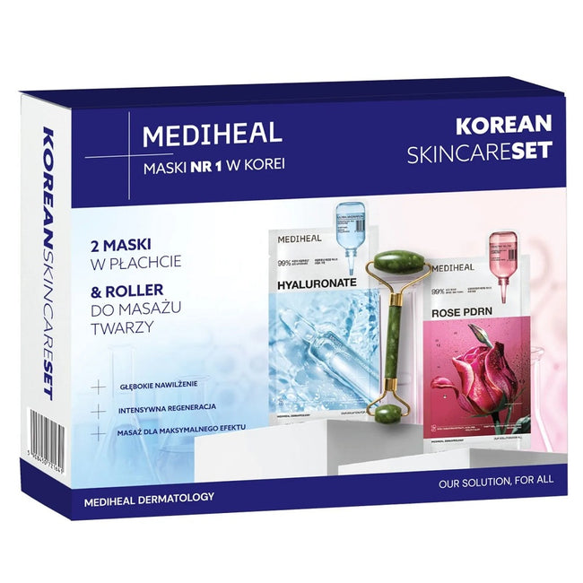 Mediheal Korean Skincare Set zestaw maski w płachcie 2x24ml + roller do masażu twarzy