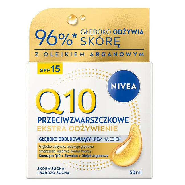 Nivea Q10 Przeciwzmarszczkowe Ekstra Odżywienie krem na dzień SPF15 50ml