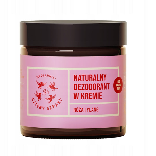 Mydlarnia Cztery Szpaki Róża i Ylang naturalny dezodorant w kremie 60ml