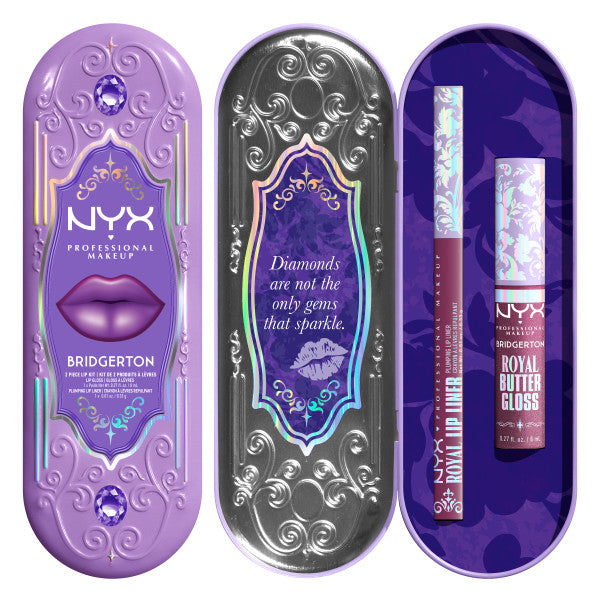 NYX Professional MakeUp Bridgerton Royal Treasures 2-Piece Lip Kit zestaw błyszczyk i konturówka
