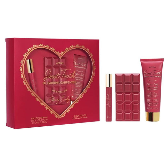 Sabrina Carpenter Sweet Tooth Cherry Baby zestaw woda perfumowana spray 30ml + woda perfumowana spray 10ml + balsam do ciała 75ml