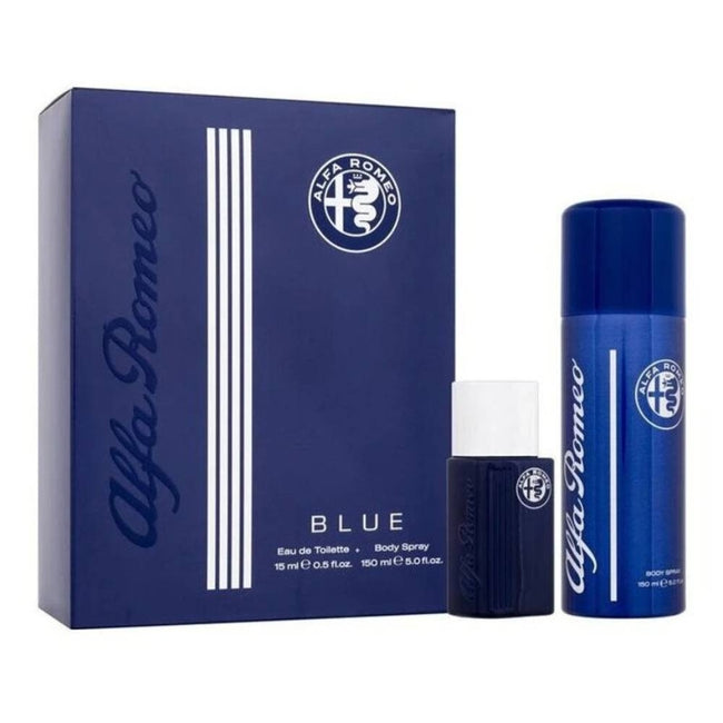 Alfa Romeo Blue zestaw woda toaletowa spray 15ml + perfumowany spray do ciała 150ml