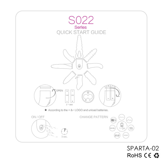S-HANDE Sparta II wibrator z 9 trybami wibracji Red Rose