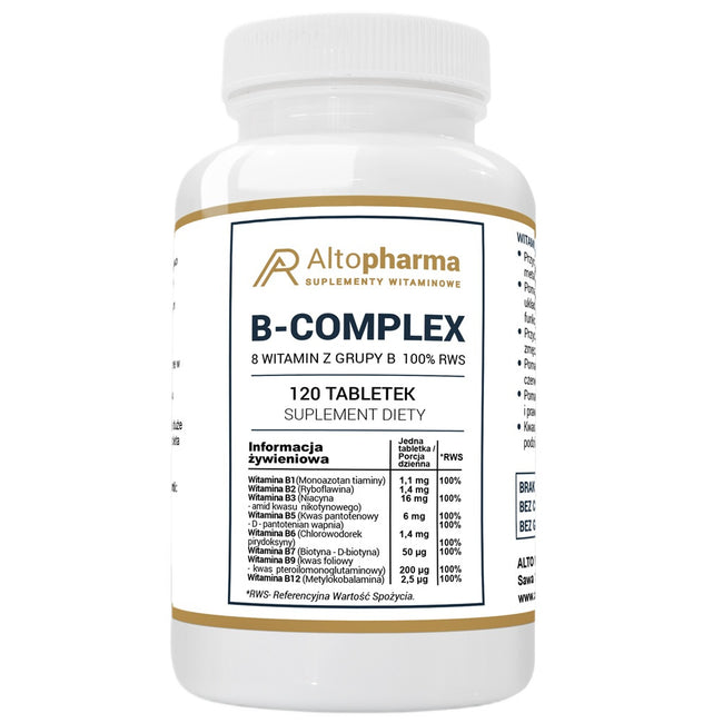 AltoPharma Witamina B Complex 8 witamin z grupy B suplement diety 120 tabletek