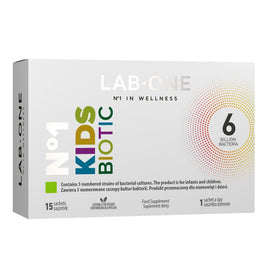 LAB ONE N°1 KidsBiotic probiotyk suplement diety podnoszący odporność niemowląt i dzieci 15 saszetek