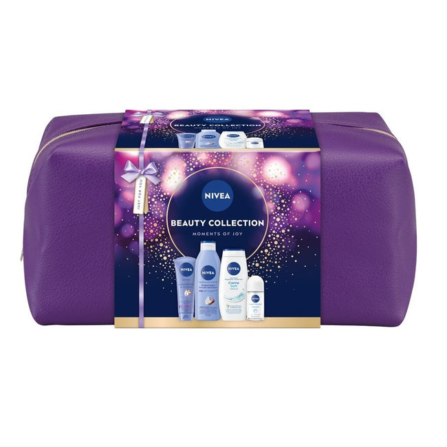 Nivea Beauty Collection zestaw żel pod prysznic 250ml + wygładzające mleczko do ciała 250ml + wygładzający krem do rąk 100ml + antyperspirant roll-on 50ml