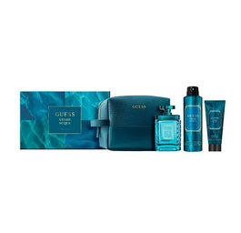 Guess Uomo Acqua zestaw woda toaletowa spray 100ml + dezodorant spray 226ml + żel pod prysznic 100ml + kosmetyczka