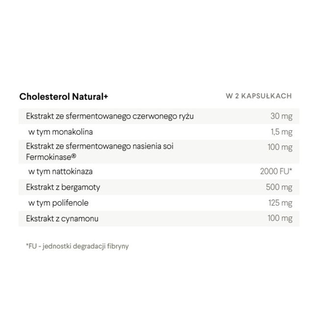 HealthLabs Cholesterol Natural+ wspomagający utrzymanie prawidłowego poziomu lipidów we krwi suplement diety 60 kapsułek