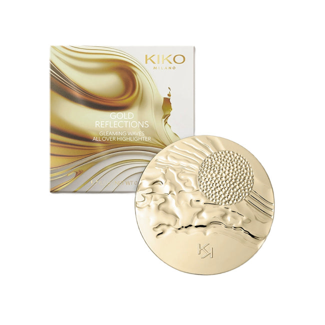 KIKO Milano Gold Reflections Gleaming Waves All Over Highlighter wypiekany puder rozświetlający do twarzy oczu i dekoltu